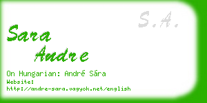 sara andre business card