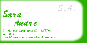 sara andre business card